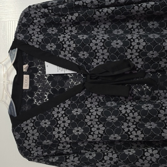 Brand New LOGO by Laurie Goldstein Grey and Black Floral Lace Cardigan. Size XL - Picture 2 of 7